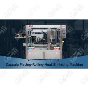 Capsule placing-rolling-heat shrinking machine