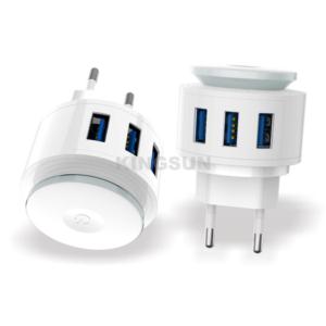Infinite brightness touch control nightlight USB wall charger outlet  2.4A