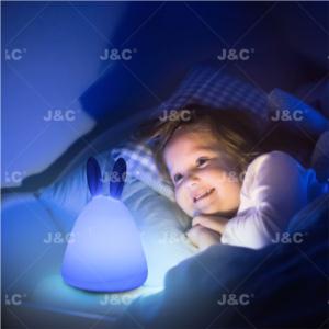J&C LED Kids light KNL03/04  Rabbit shape silicone lamp  nursery night light for baby color changing lamps for bedrooms gift pat light  with Touch Sensor  3*AA battery use or recargeable battery