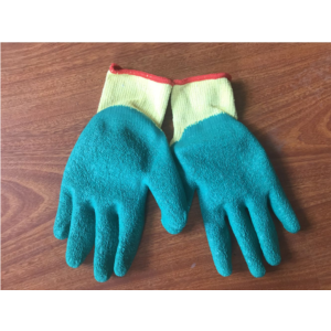 10gauge cotton glove with latex coated and wrinkle