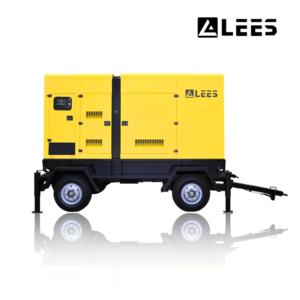 Mobile trailer diesel generator set easy move with four wheels