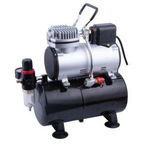 TimberTech Airbrush Compressor AS18-2, Basic Mini Compressor, 4 Bar/Auto Stop for Hobby Paint Body Tattoo Cake Decoration