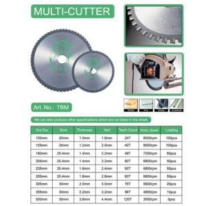 Circular saw blade for multi-cutter