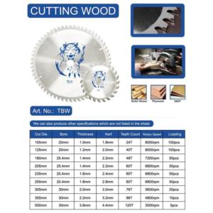 Circular saw blade for wood