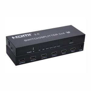 2x4 4K@60Hz HDMI Splitter and Switch with Audio Output