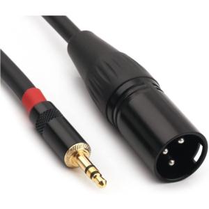 3.5mm (1/8 inch) TRS stereo male to XLR plug interconnection audio microphone cable