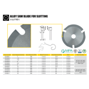 alloy saw blade for slotting