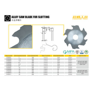 alloy saw blade for slotting
