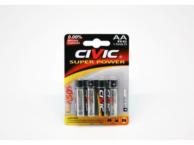 DRY BATTERY / ZINC CARBON BATTERY AA R6 1.5V