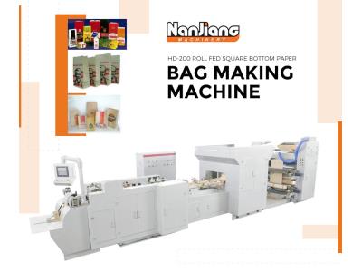 Roll Fed Square Bottom Paper Bag Macking Machine