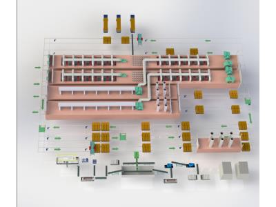 Automatic clay bricks manufacturing plant 3D drawing