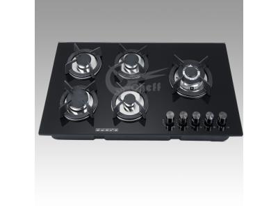 Tempered glass panel built in Sabaf 5 burners LPG gas hob