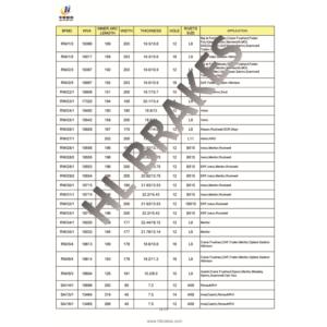 BRAKE LINING for truck catalogue