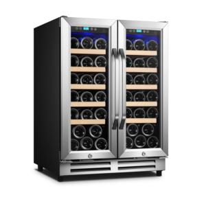 24 inch dual zone french door wine cooler
