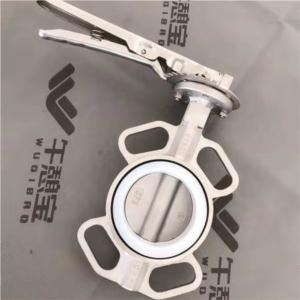 PN16 SS304 PTFE wafer butterfly valve