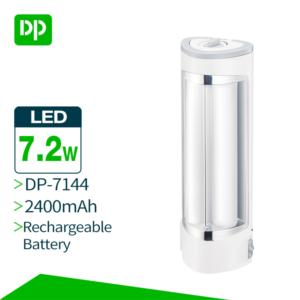 DP 7.2W portable rechargeable emergency light with solar panel charging port