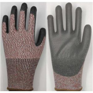 13gauge HPPE ANTI-CUT level C Black PU coated ESD glove