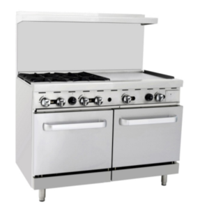 Gas Range with 4 burners and griddle of 24