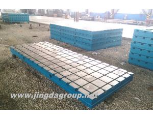 Cast iron T-slotted floor plate