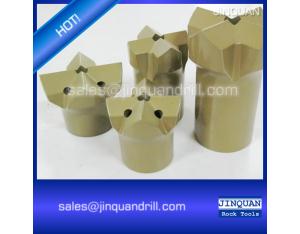 11 degree Taper cross drill bit for hard rock drilling