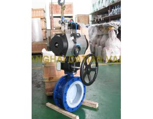 Wafer type /Double Flanged Rubber/PTFE Lined Butterfly Valve