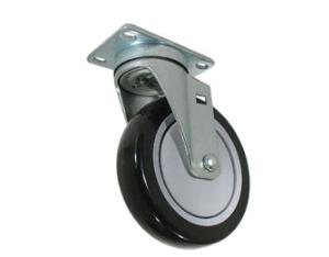 Medium duty PU caster with rubber expandable adapter