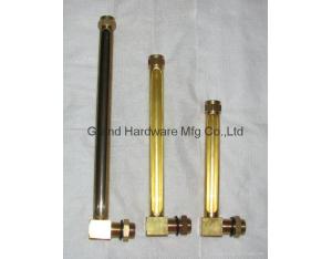 L type Brass tube oil level gauge with glass tube