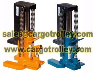 Hydraulic toe jack applications and details