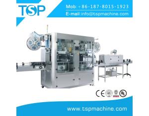 Automatic heat shrink stretch sleeve labeling machine twin heads