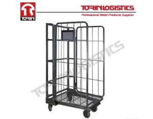 Steel storage security folding warehouse collapsible cart with wheels