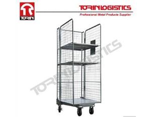Industrial roll cart trolley with three levels