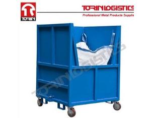 Storage cage with wheels for warehouse waste recovery
