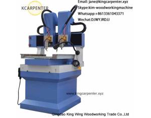 mini cnc router for marble stone with double engraving heads KC4040-2H