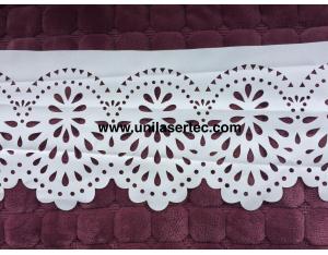 White color fabric laser cutting 