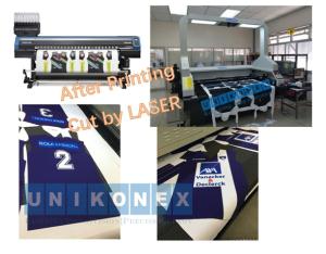 Dye sublimation printed sports jersey laser cutting