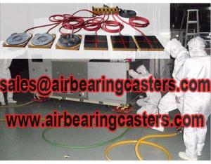 Air bearing casters with six air modules