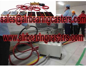 Air bearing casters with six air modules