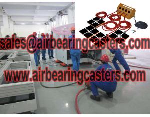 Air bearing casters with six air modules