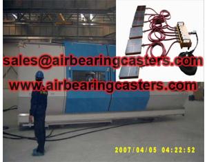 Air bearing and casters move odd shaped loads easily