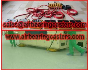 Air bearings for transporting heavy cargo instruction