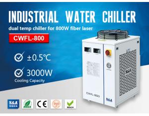 S&A small water chiller CWFL-800 for cooling 800W fiber laser engraver