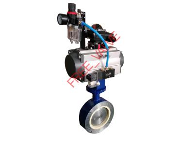 Pneumatic wafer type ceramic butterfly valve