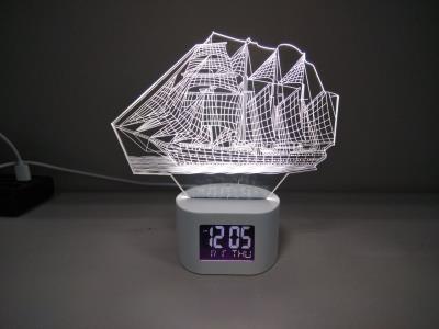 VGW-D703 Alarm clock with 3D top light