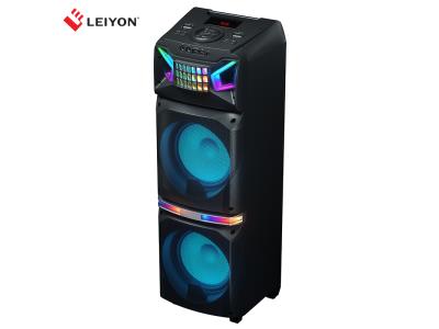 Dual 10 inch guitar amplifier speakers active stage trolley speaker with led disco light a