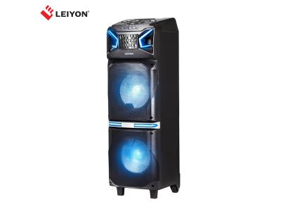 Dual 10 inch guitar amplifier speakers active stage trolley speaker with led disco light a