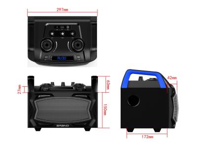 Portable Bluetooth Speaker With AUX IN/USB Playback/FM Radio/LED Display/Flashing Light