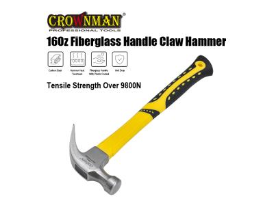CROWNMAN Hand Tools of Claw Hammer Fiberglass Handle