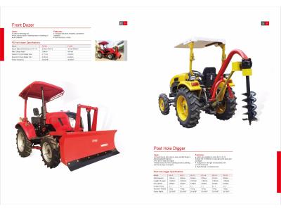 Tractor equipped implements: Plough, Harrow, Trailer, Blade, Mower, Diger, Riger、Planter..