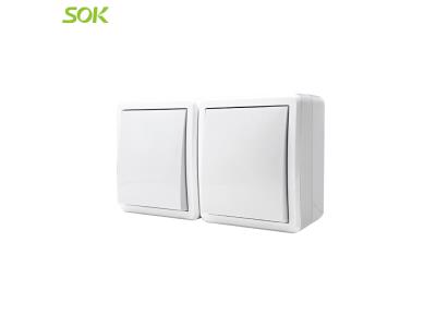 Double 1 Gang 1 Way Light Switch (Surface Mounted)