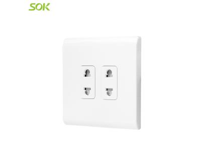 10A 250V 2 Gang 2 Pin Socket Outlets C White